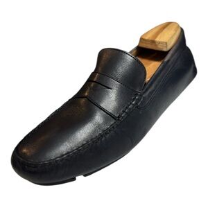 Nordstrom Black Leather Driving Loafers Mens Size 10 Black Penny Loafers